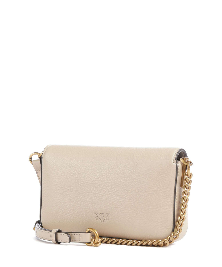 Pinko Love One Baby Slouchy Crossbody bag beige/grigio fumo/antique gold