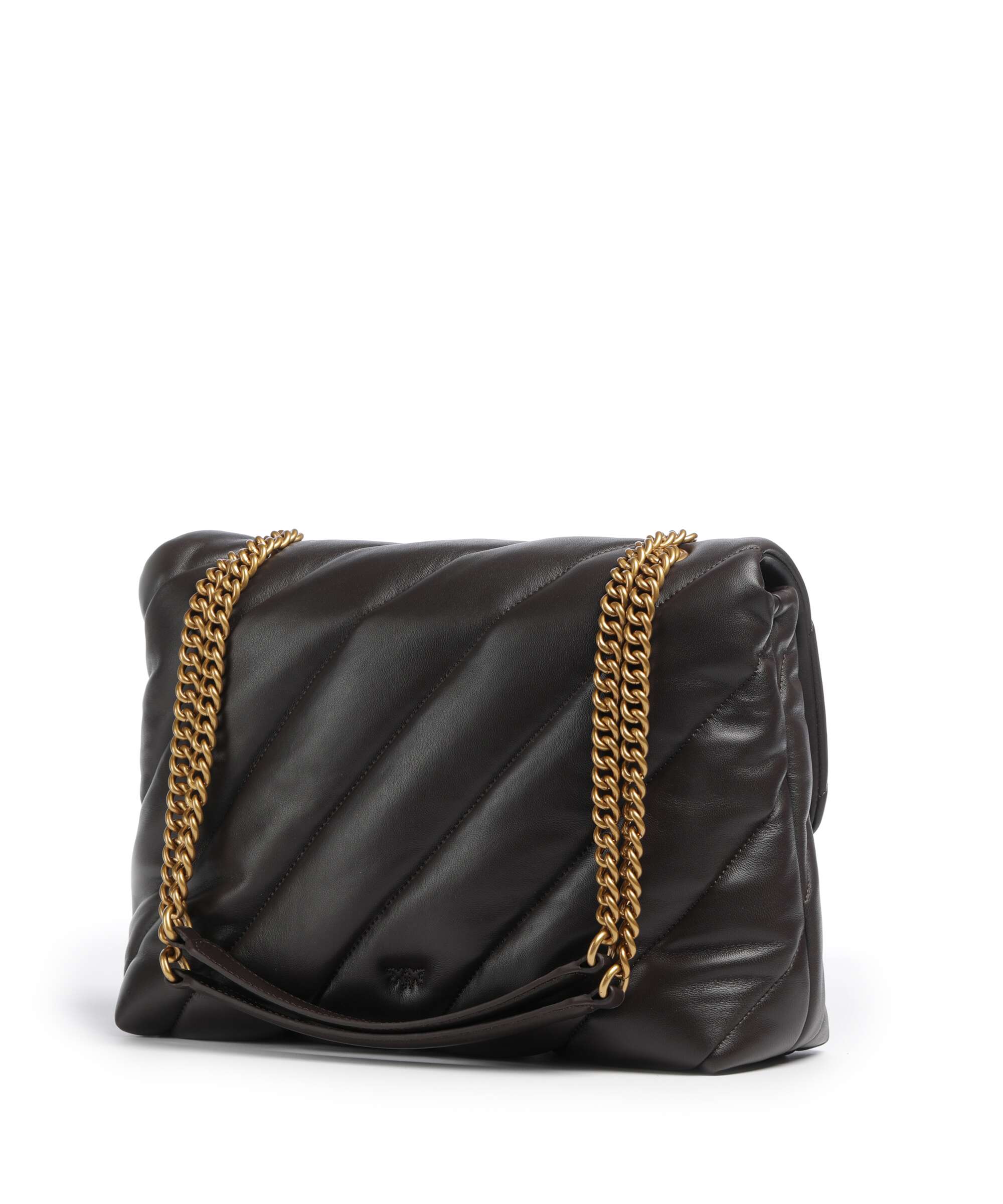 Pinko Love Puff Big Shoulder bag marrone marasca/antique gold