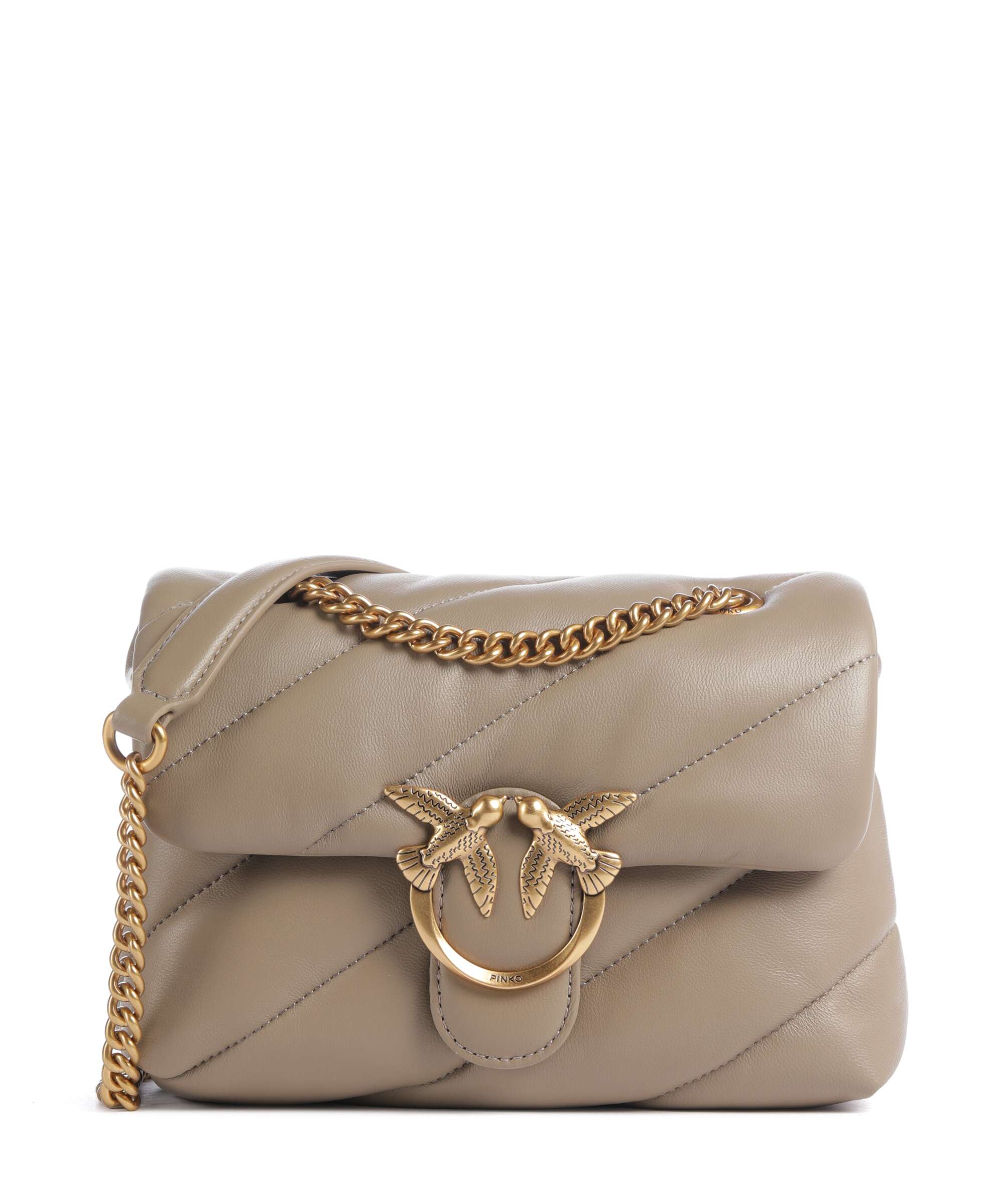 Pinko Love Puff Mini Shoulder bag grigio talpa/antique gold