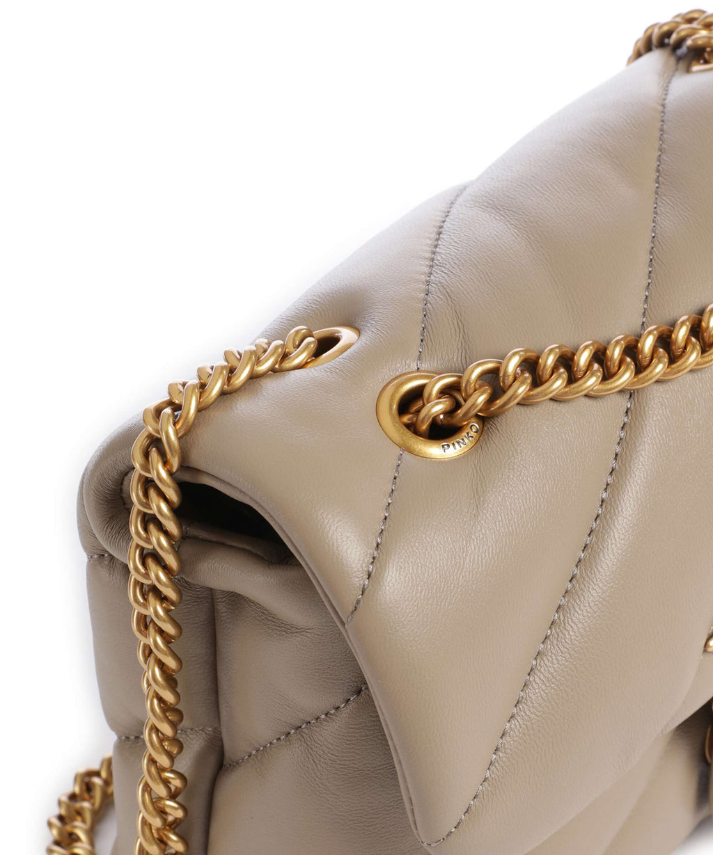 Pinko Love Puff Mini Shoulder bag grigio talpa/antique gold