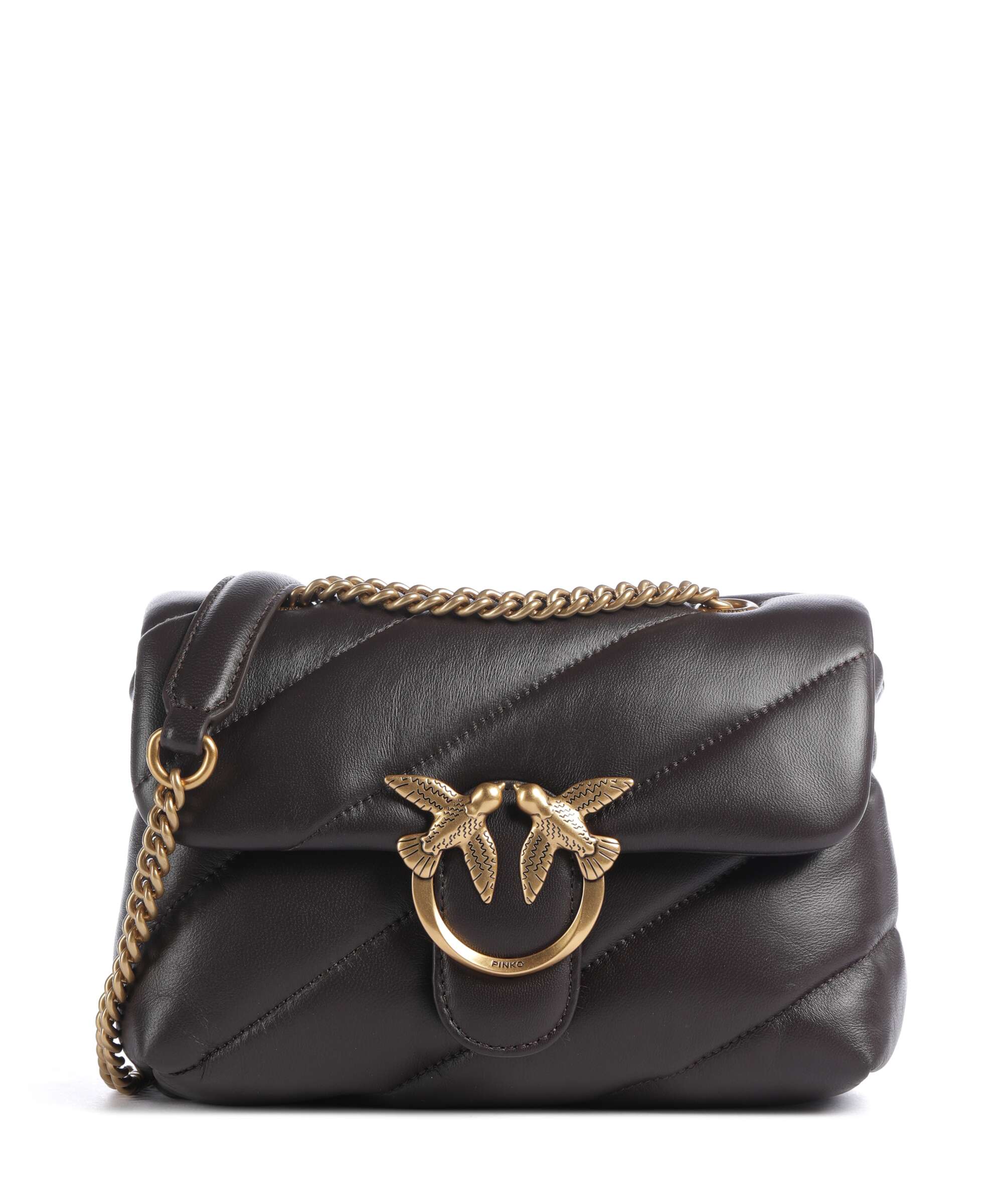 Pinko Love Puff Mini Shoulder bag marrone marasca/antique gold