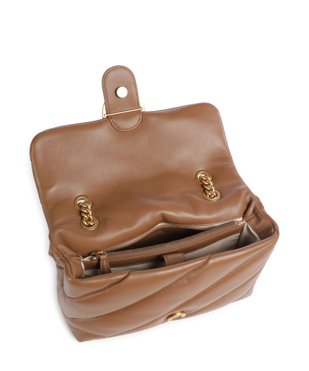 Pinko Love Puff Classic Shoulder bag marrone cognac/antique gold