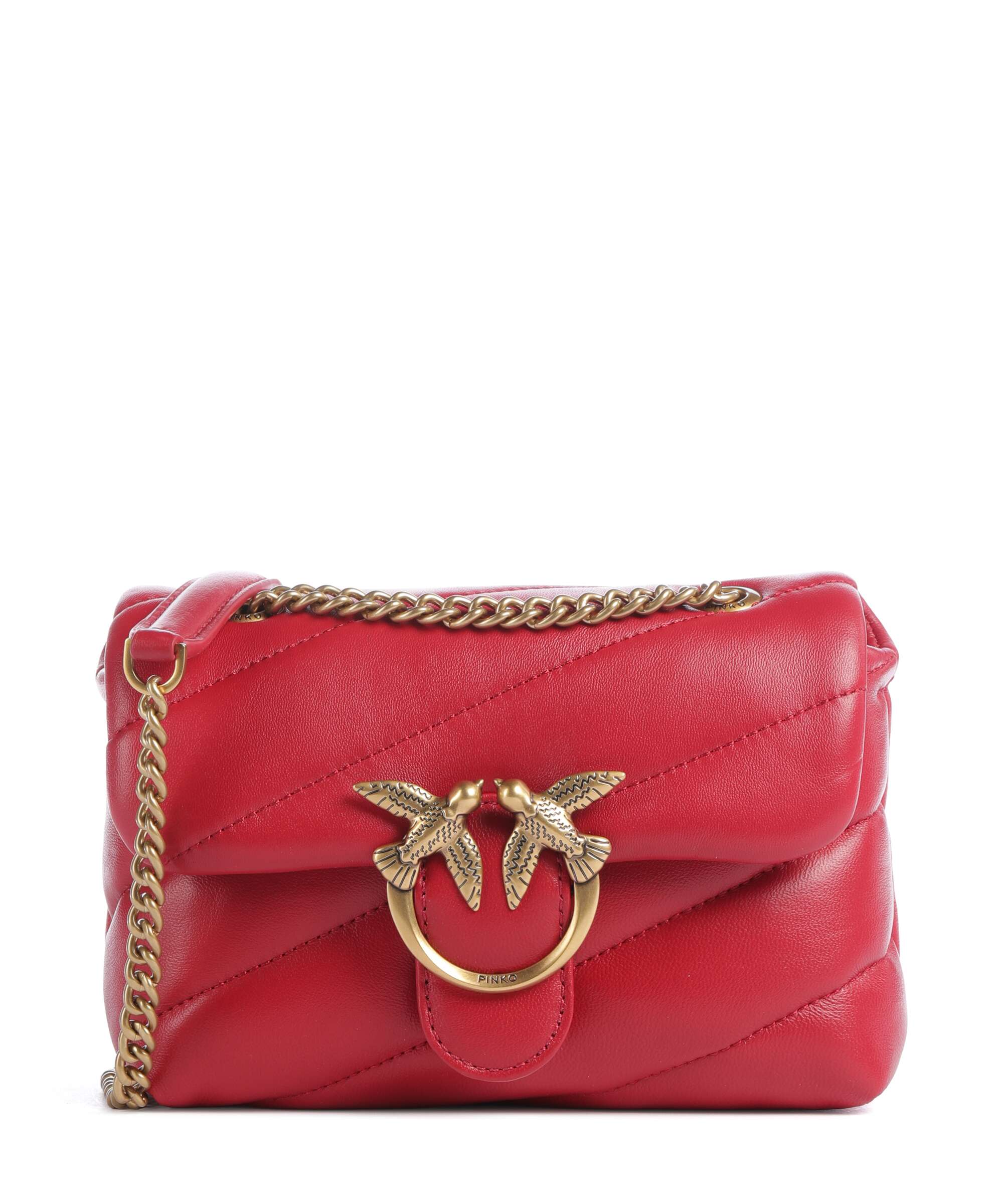 Pinko Love Puff Baby Shoulder bag rosso rio/antique gold