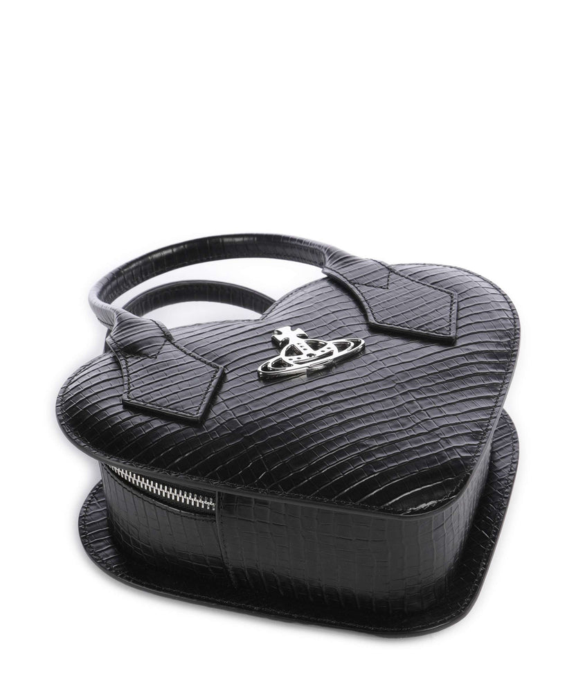 Vivienne Westwood Josephine Heart Embossed Croc Mini Handbag black