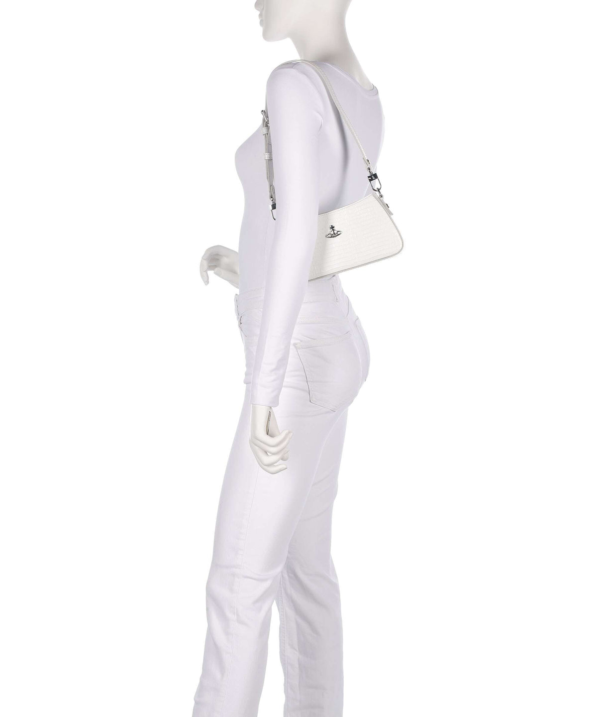 Vivienne Westwood Tasha Embossed Croc Mini Shoulder bag white