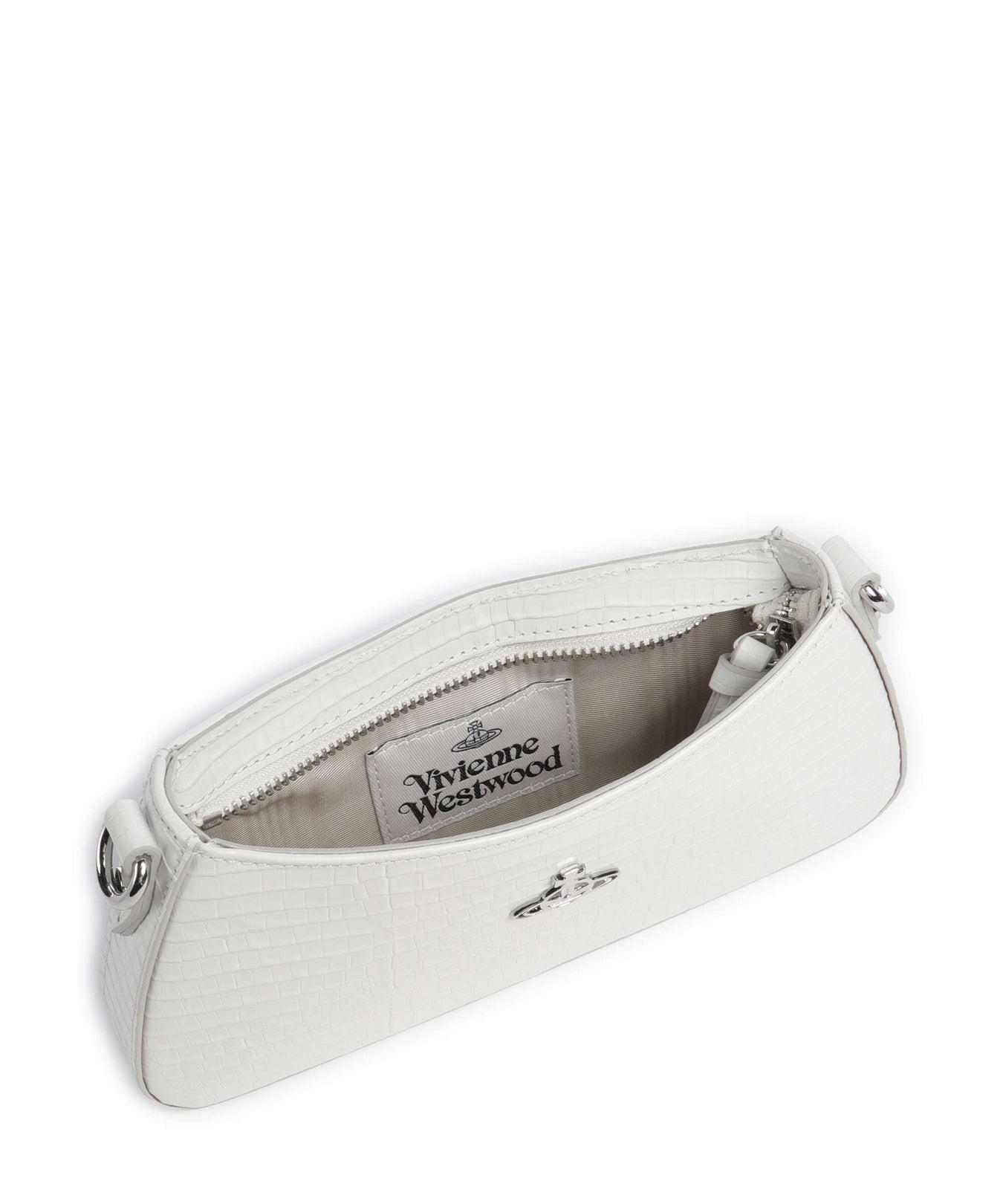 Vivienne Westwood Tasha Embossed Croc Mini Shoulder bag white
