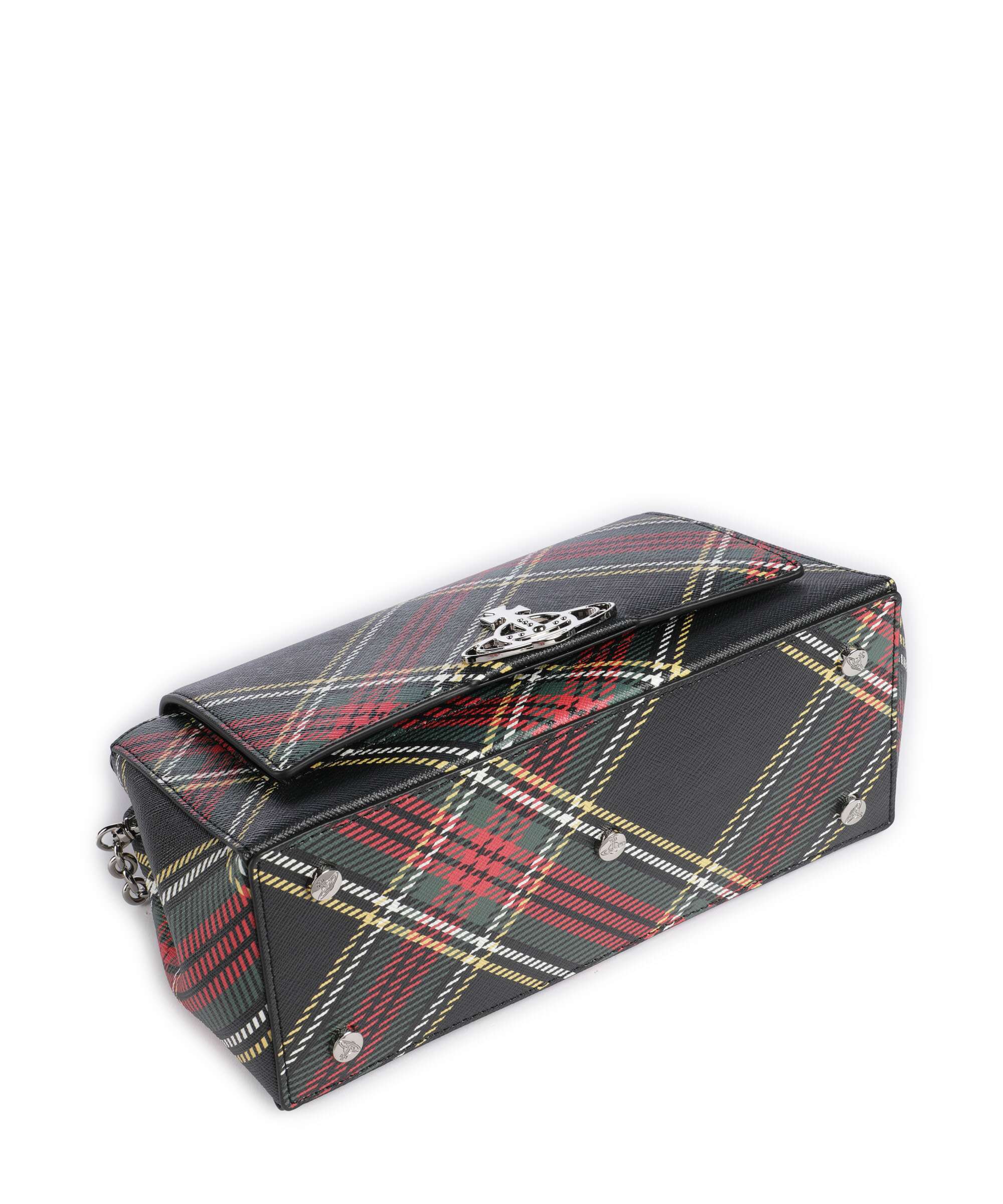 Vivienne Westwood Hazel Saffiano Printed Medium Shoulder bag chelsea tartan