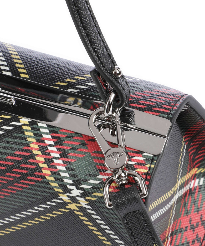 Vivienne Westwood Doll Frame Saffiano Printed XL Handbag chelsea tartan