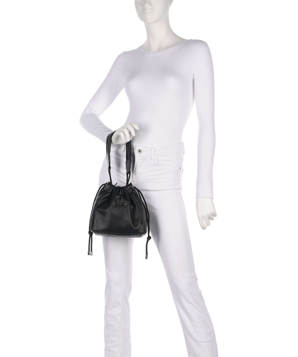 Vivienne Westwood Hilary Grain Small Bucket bag black