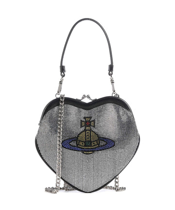 Vivienne Westwood Belle Heart Frame Diamante Umhängetasche silver