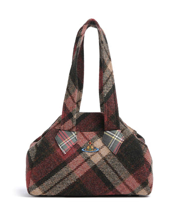 Vivienne Westwood Archive Harris Tweed Check Medium Schultertasche light check