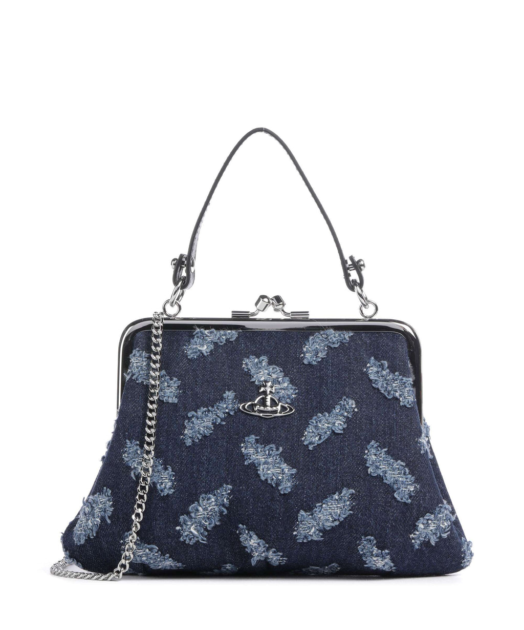 Vivienne Westwood Granny Frame Ripped Denim Crossbody bag indigo