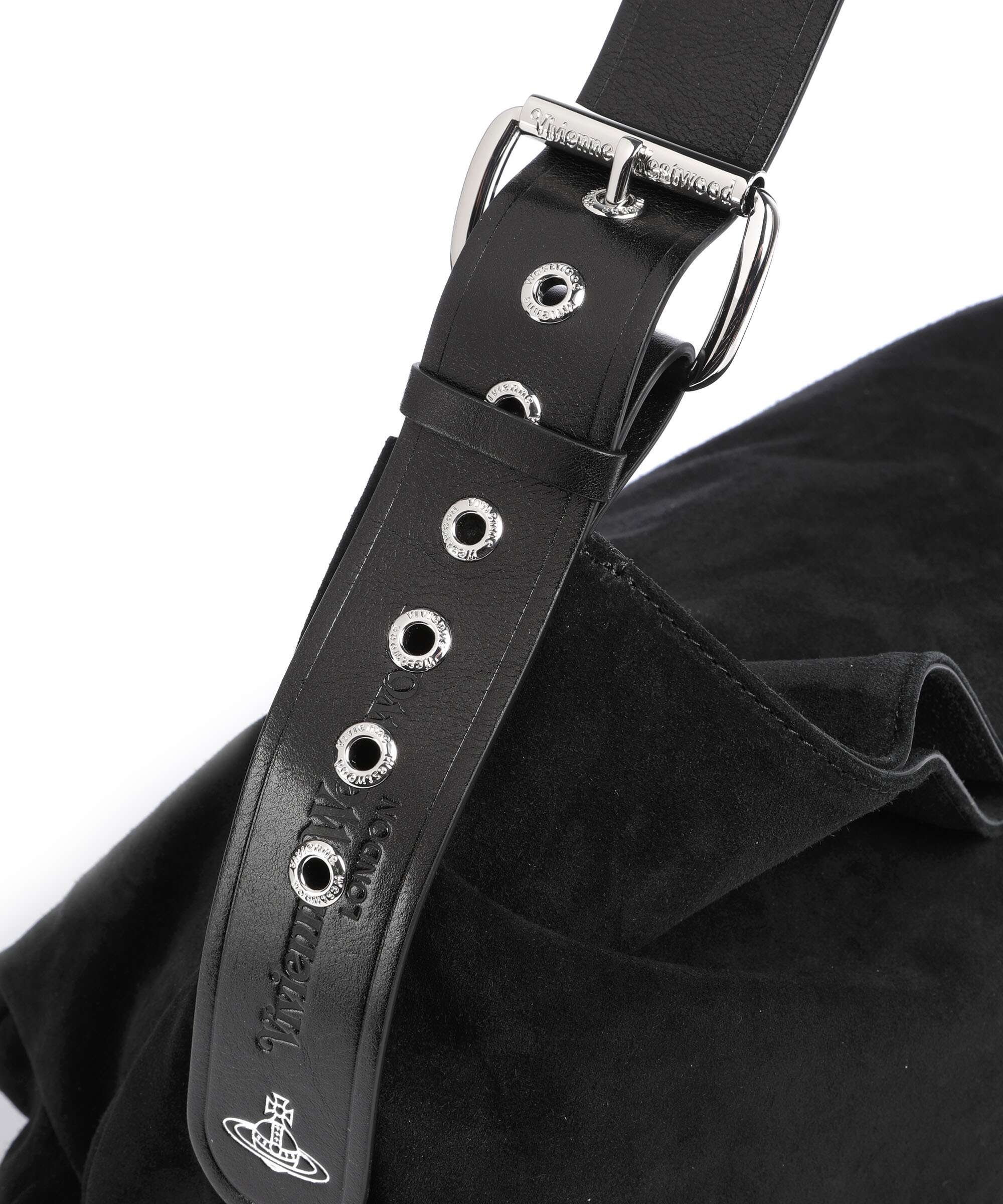 Vivienne Westwood Maxime Suede Large Hobo bag black