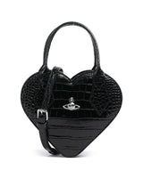 Vivienne Westwood Josephine Heart Embossed Croc Sac à main black