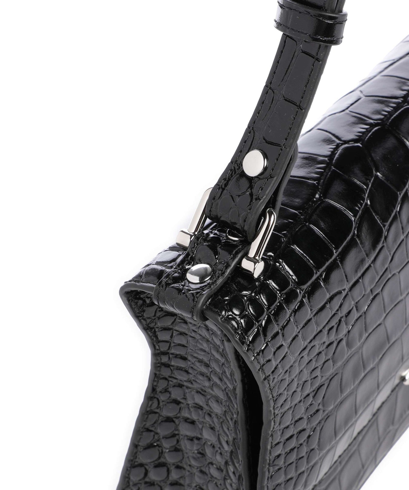 Vivienne Westwood Bianca Embossed Croc S Shoulder bag black