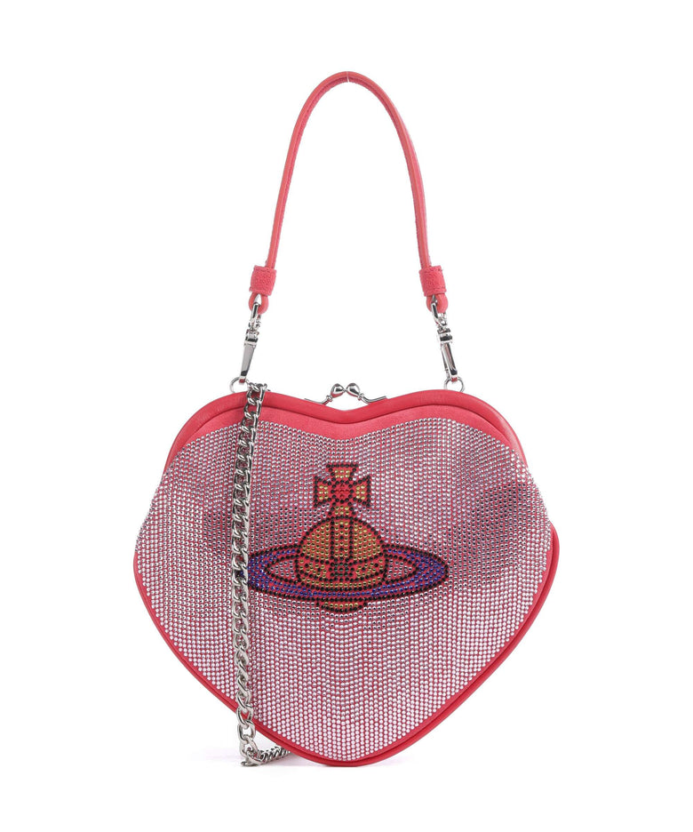 Vivienne Westwood Belle Heart Frame Diamante Crossbody bag pink