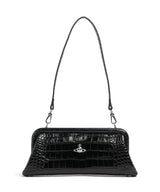 Vivienne Westwood Jane Frame Embossed Croc Borsa a spalla black