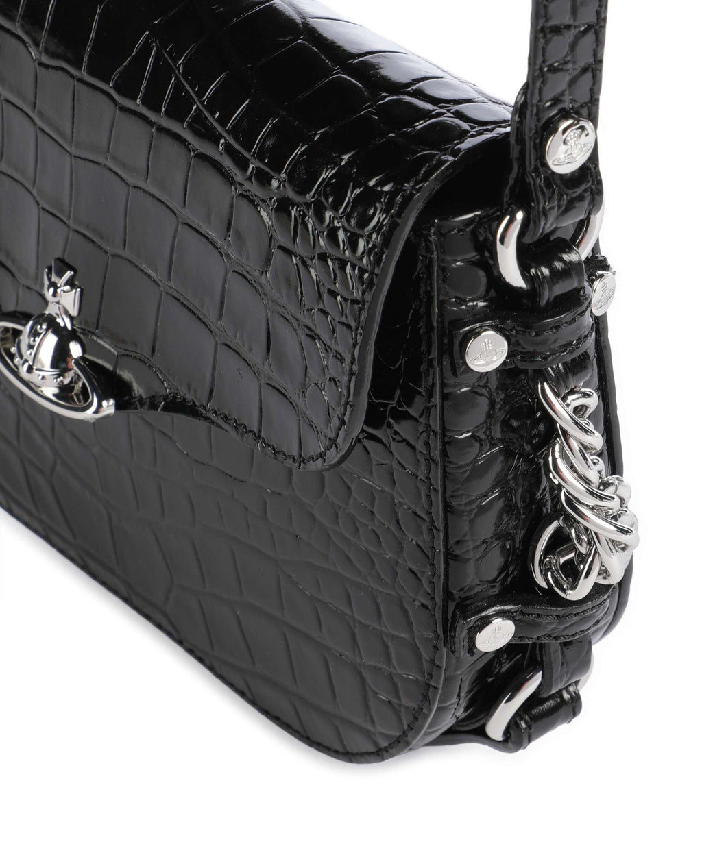 Vivienne Westwood Hunter Embossed Croc Crossbody bag black