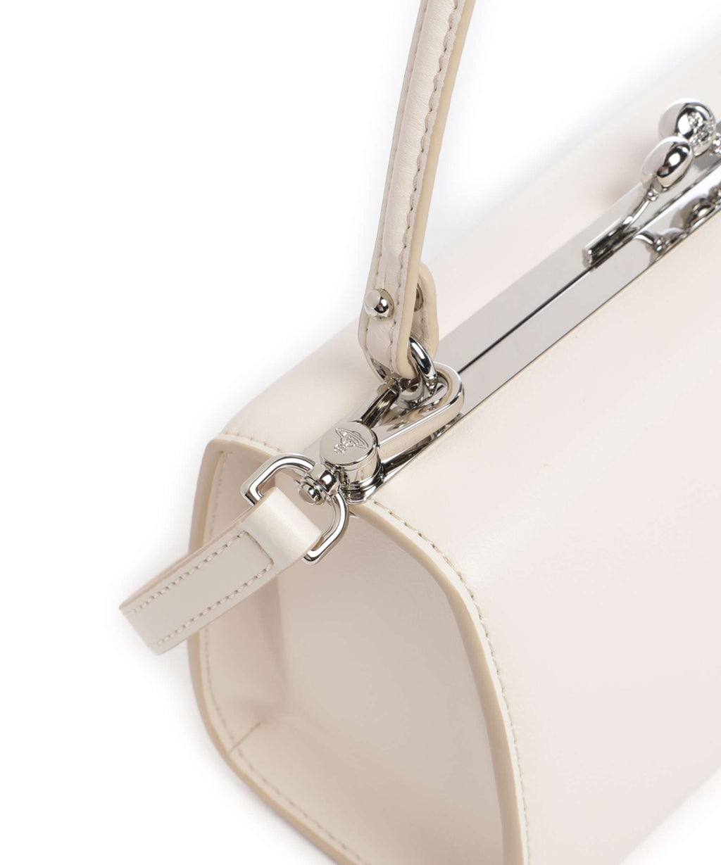 Vivienne Westwood Doll Frame Smooth XL Handbag white