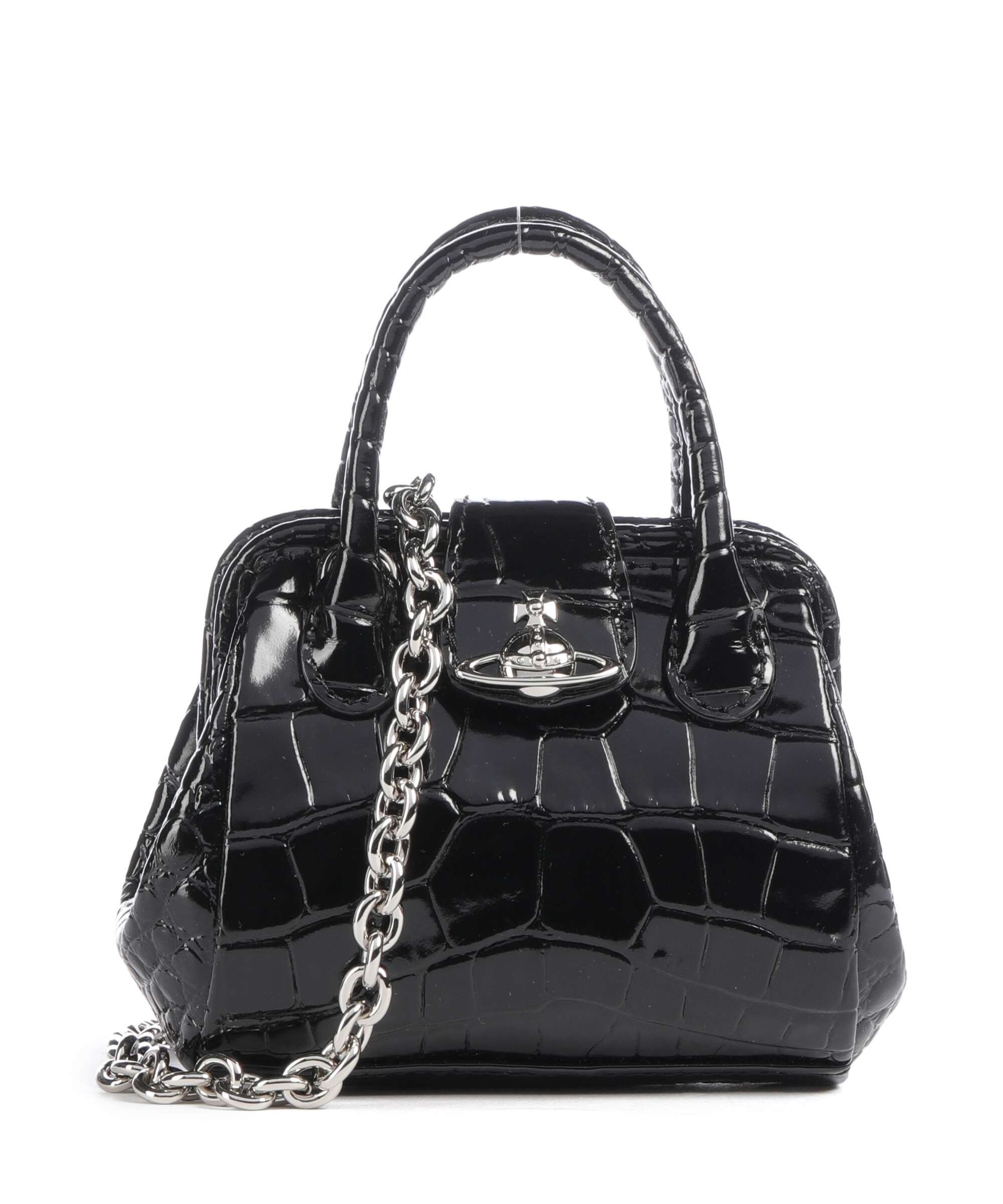 Vivienne Westwood Pamela Embossed Croc Mini Crossbody bag black
