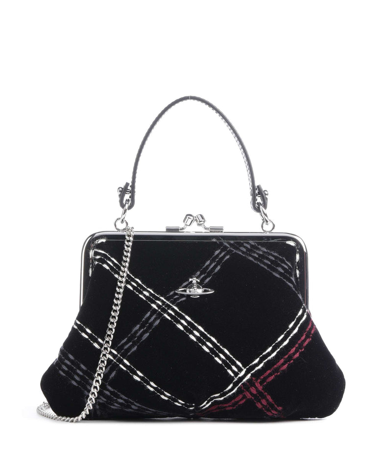 Vivienne Westwood Granny Frame Velvet Check Handbag black/multicolor