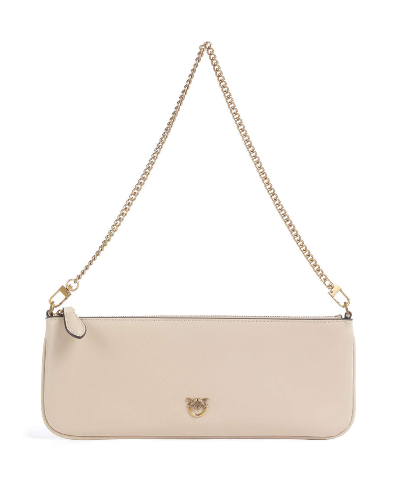 Pinko Flat Horizontal Shoulder bag beige/grigio fumo/antique gold