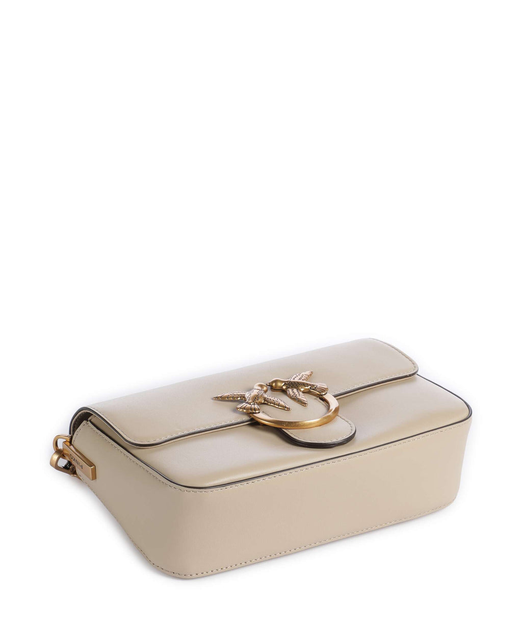 Pinko Love One Mini Slouchy Crossbody bag beige/grigio fumo/antique gold