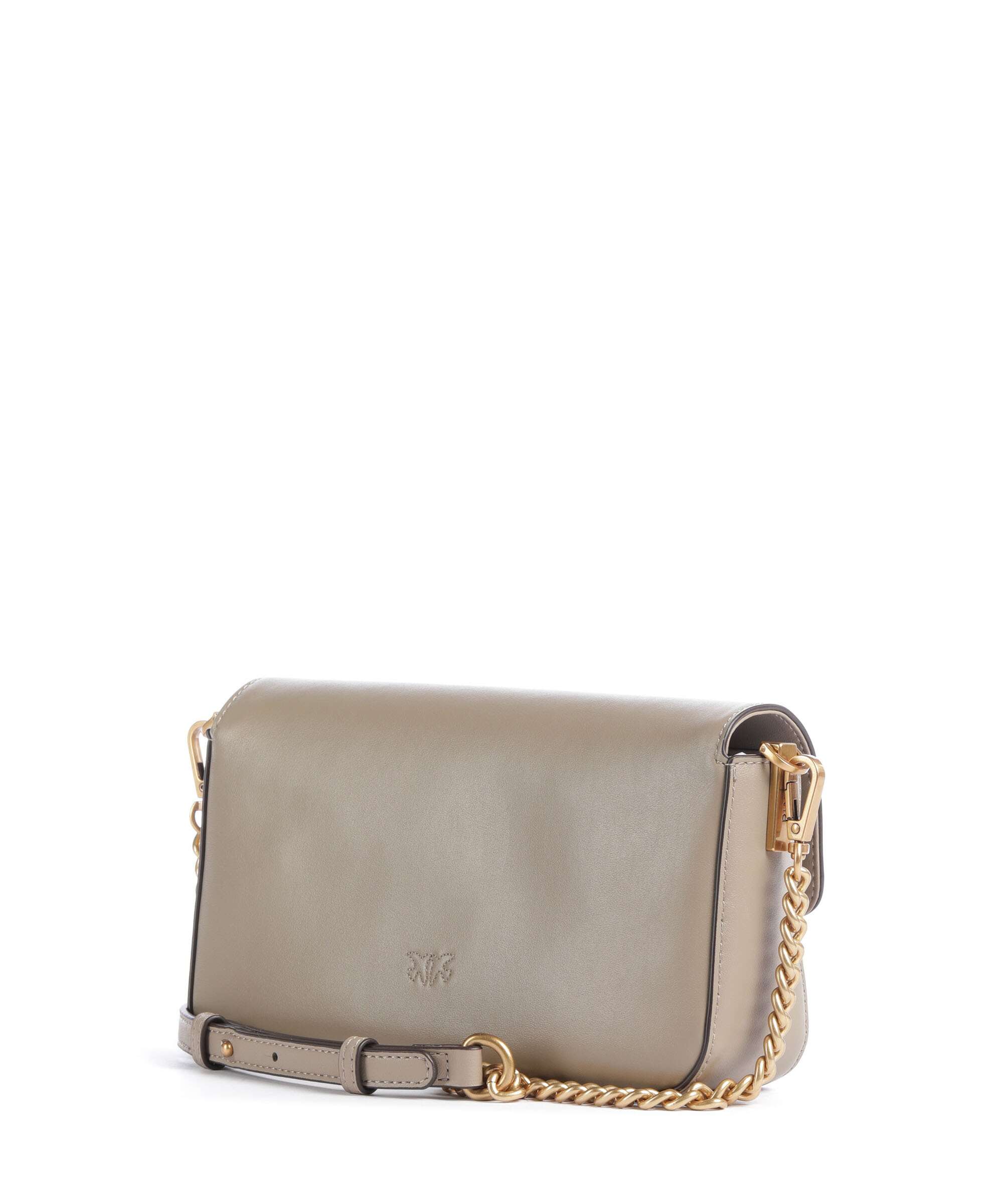 Pinko Love One Mini Slouchy Crossbody bag grigio talpa/antique gold