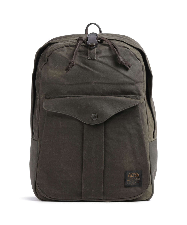 Filson Oil Finish Tin Cloth Journeyman Backpack otter green