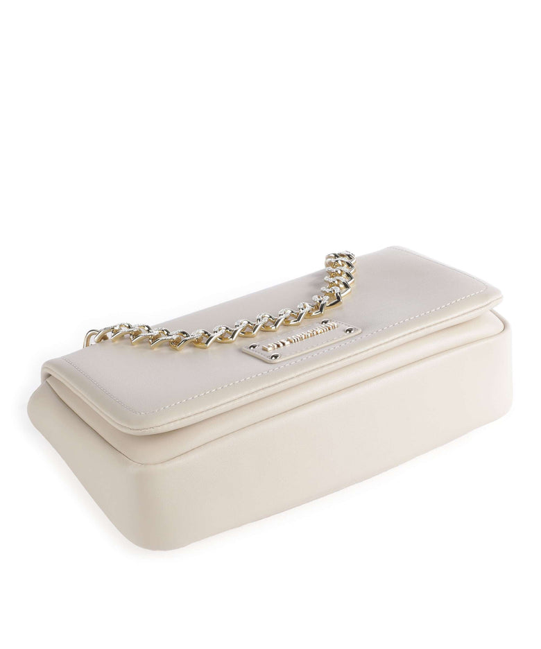 Love Moschino Strass Heart Chain Crossbody bag avorio