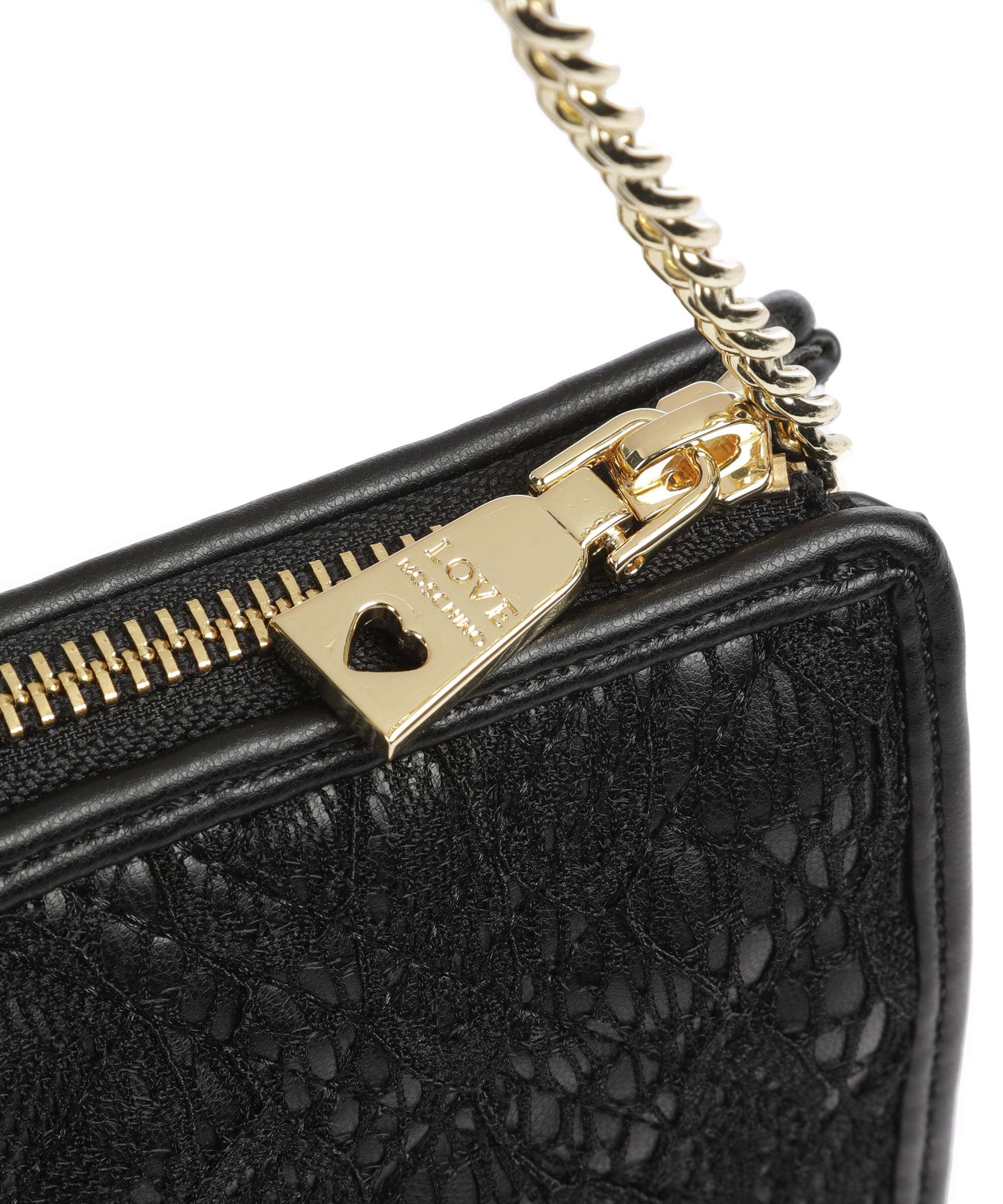 Love Moschino Quilted Lace Shoulder bag nero