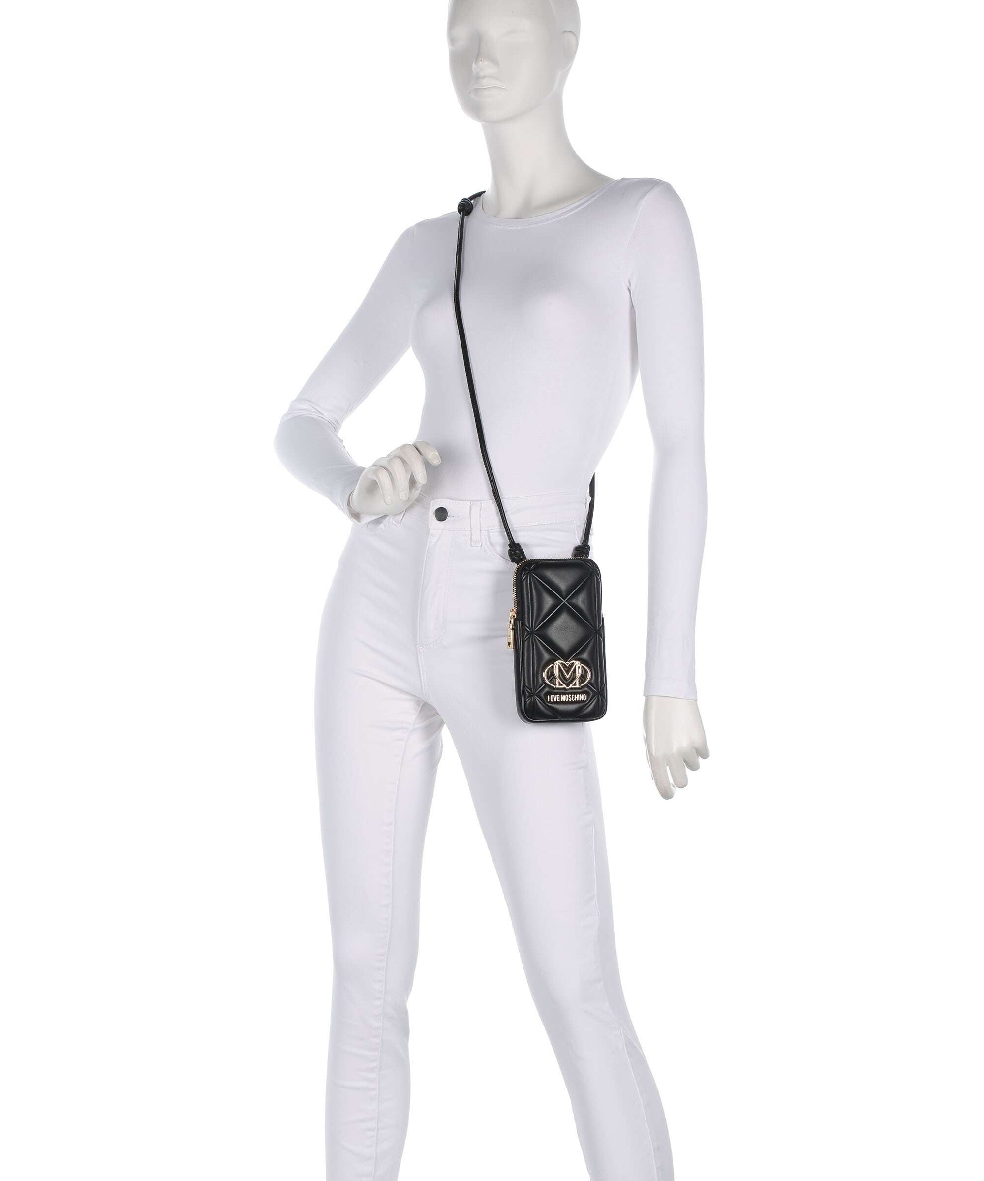 Love Moschino Embossed Q Phone bag black