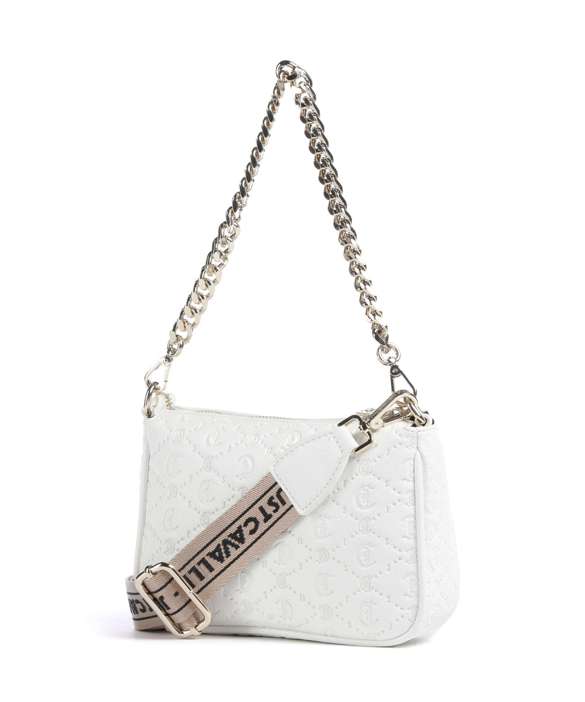 Just Cavalli All Over Gothic Shoulder bag white