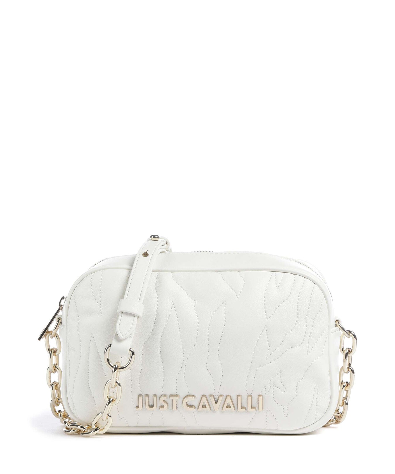 Just Cavalli Quilted Zebra Crossbody bag white