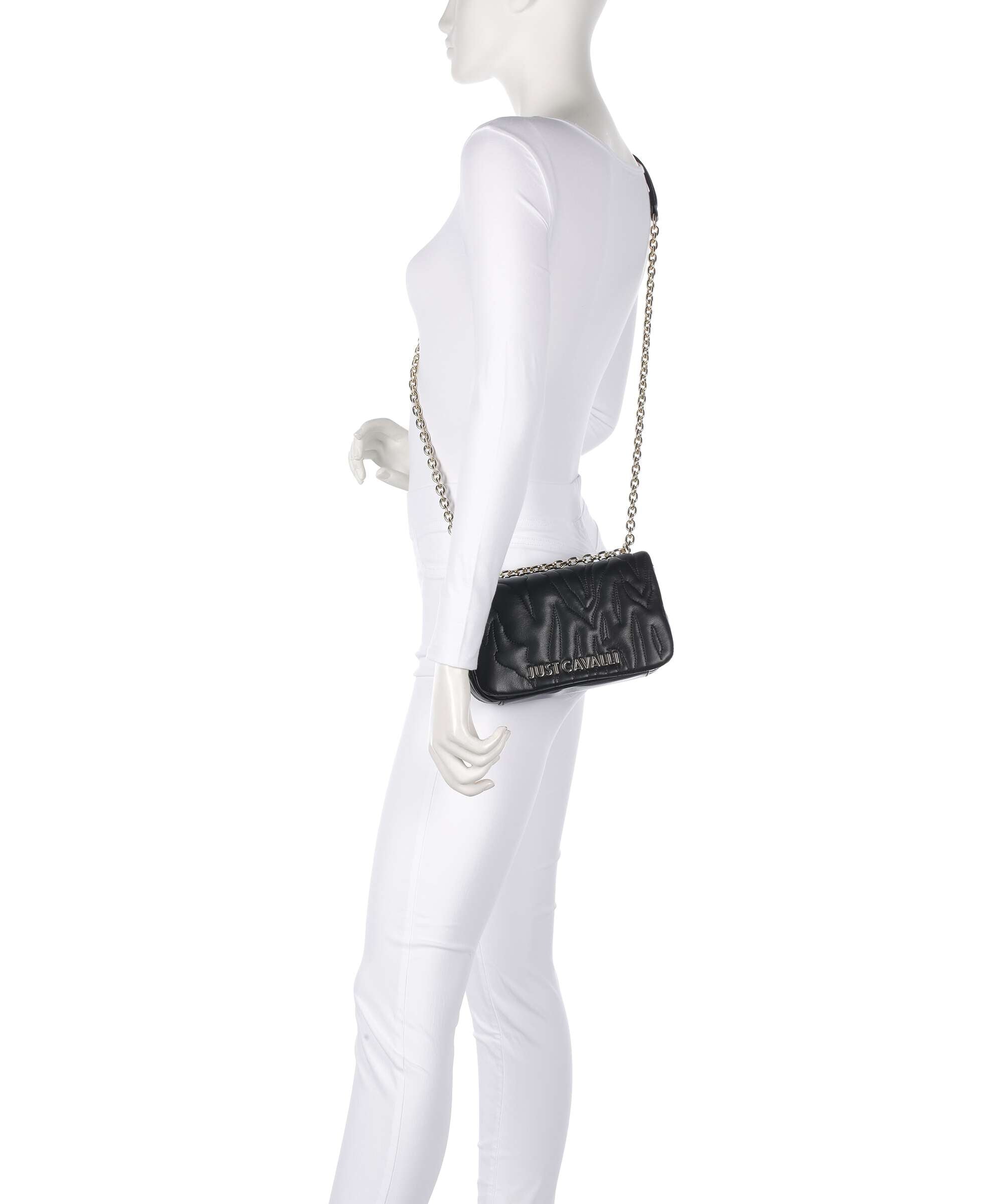 Just Cavalli Quilted Zebra Shoulder bag black