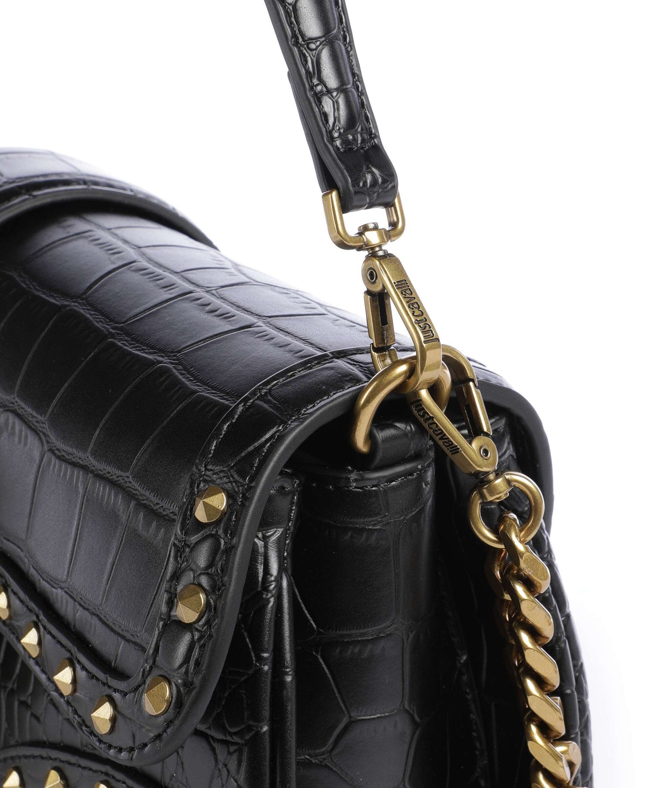 Just Cavalli Iconic Snakes Shoulder bag black