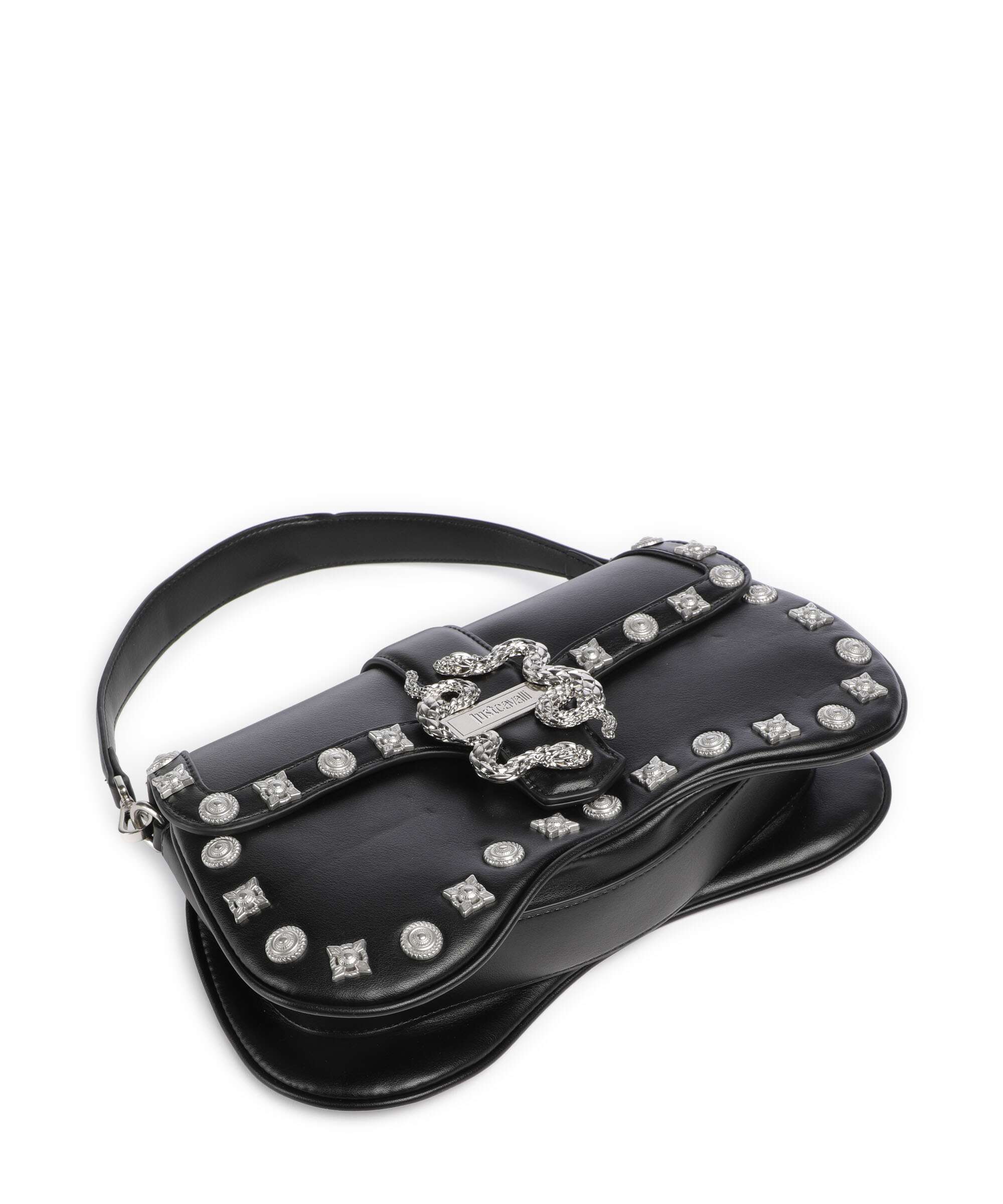 Just Cavalli Iconic Snakes Shoulder bag black