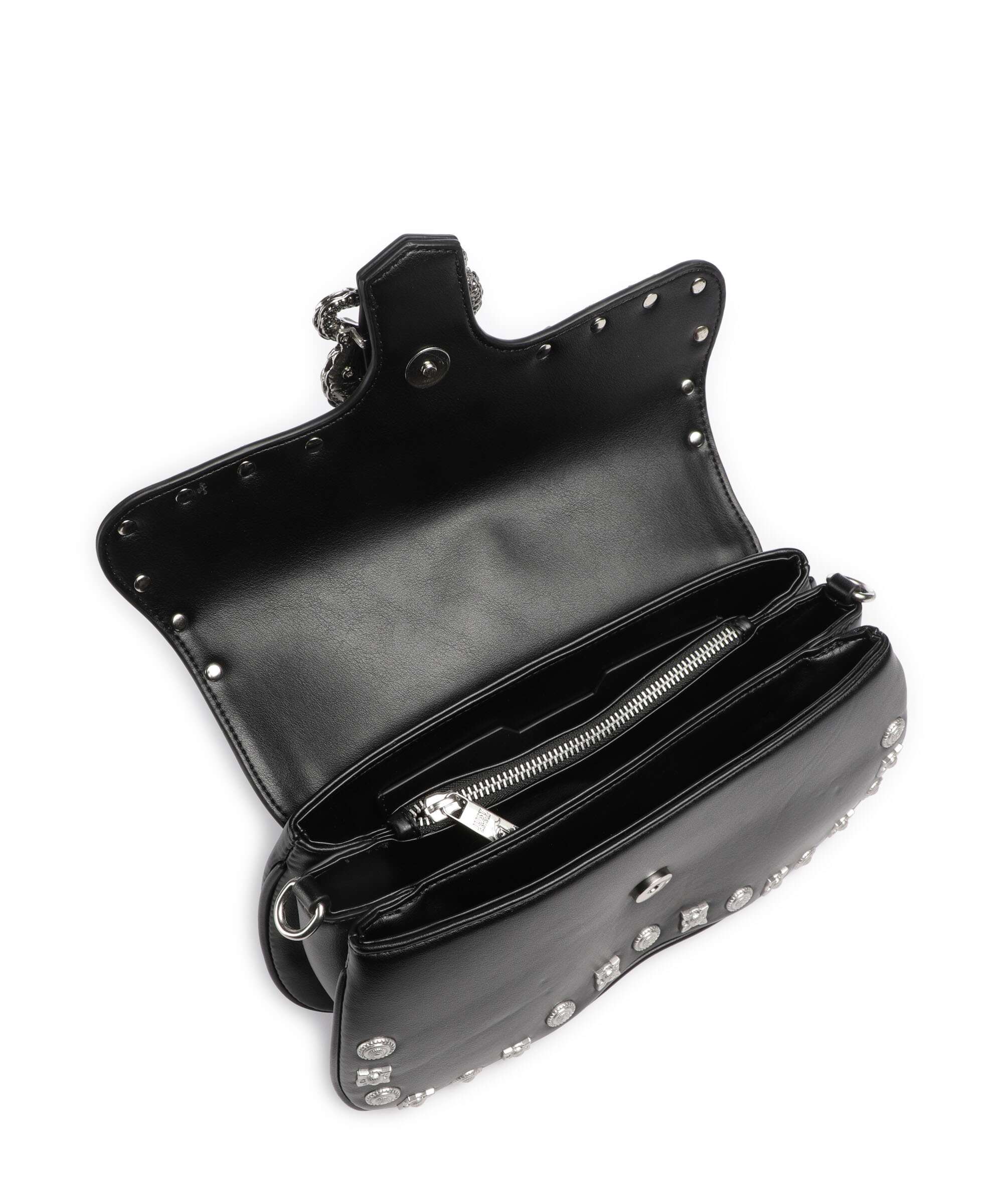 Just Cavalli Iconic Snakes Shoulder bag black
