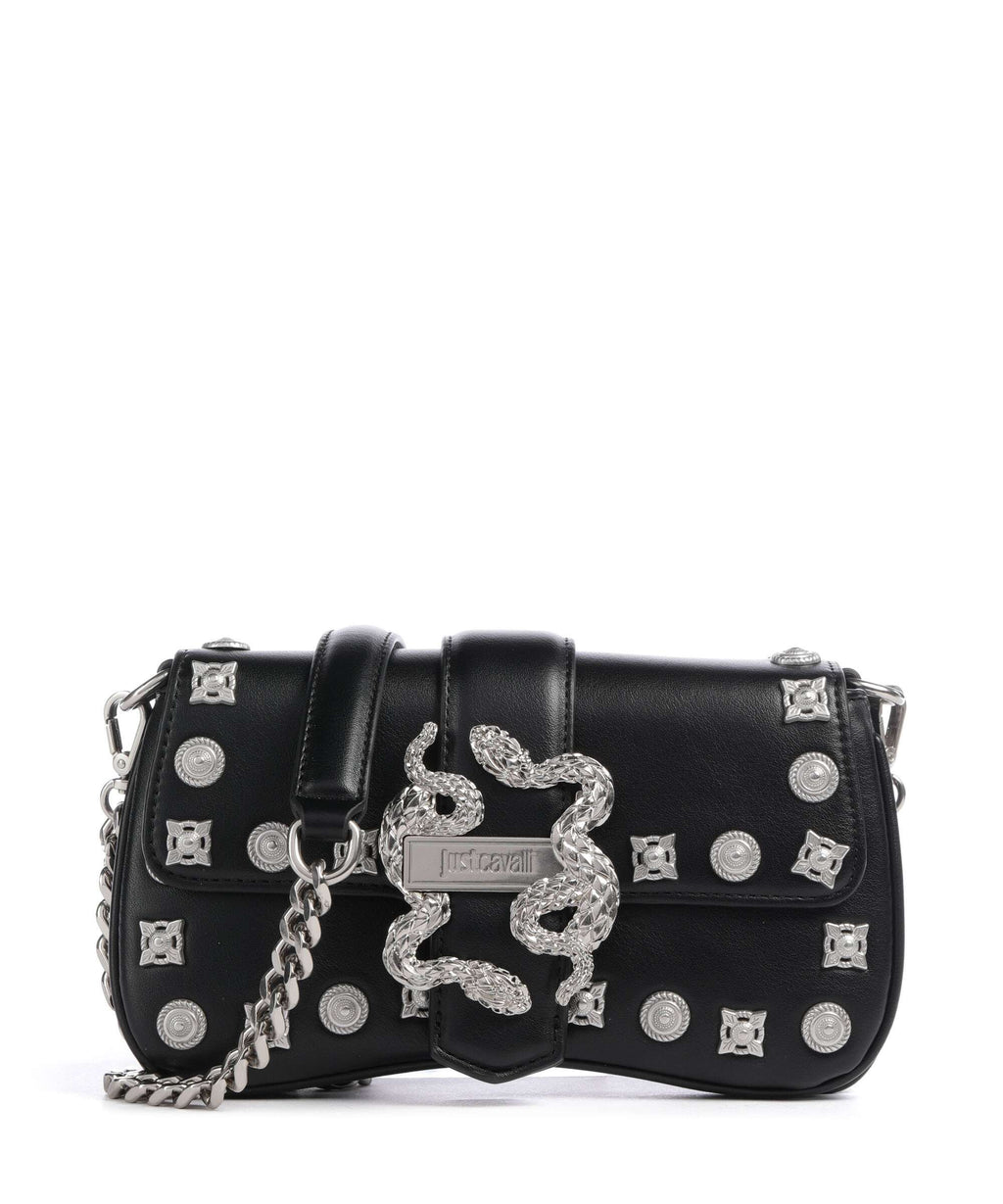 Just Cavalli Iconic Snakes Crossbody bag black
