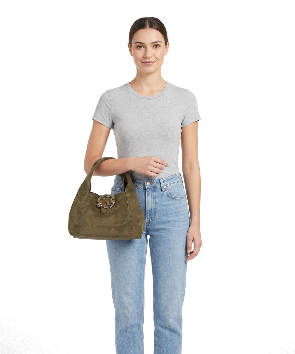 Just Cavalli Iconic Snakes Hobo bag fir green