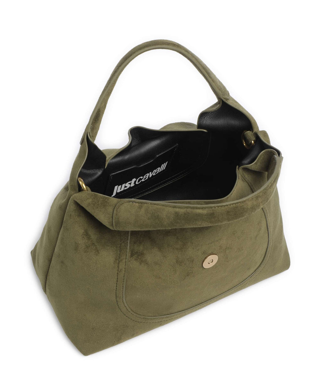 Just Cavalli Iconic Snakes Hobo bag fir green