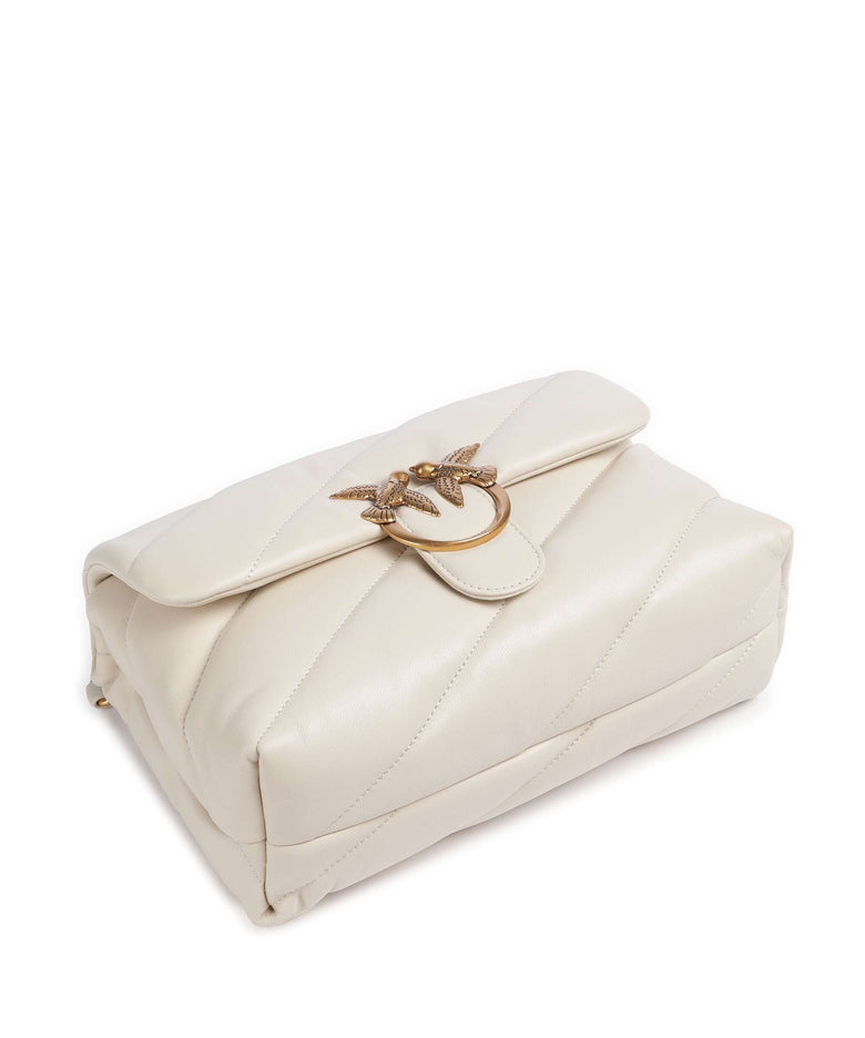 Pinko Love Puff Classic Shoulder bag bianco seta/antique gold