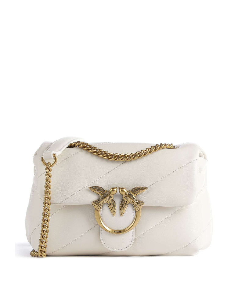 Pinko Love Puff Mini Shoulder bag bianco seta/antique gold