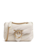 Pinko Love Puff Baby Borsa a spalla bianco seta/antique gold