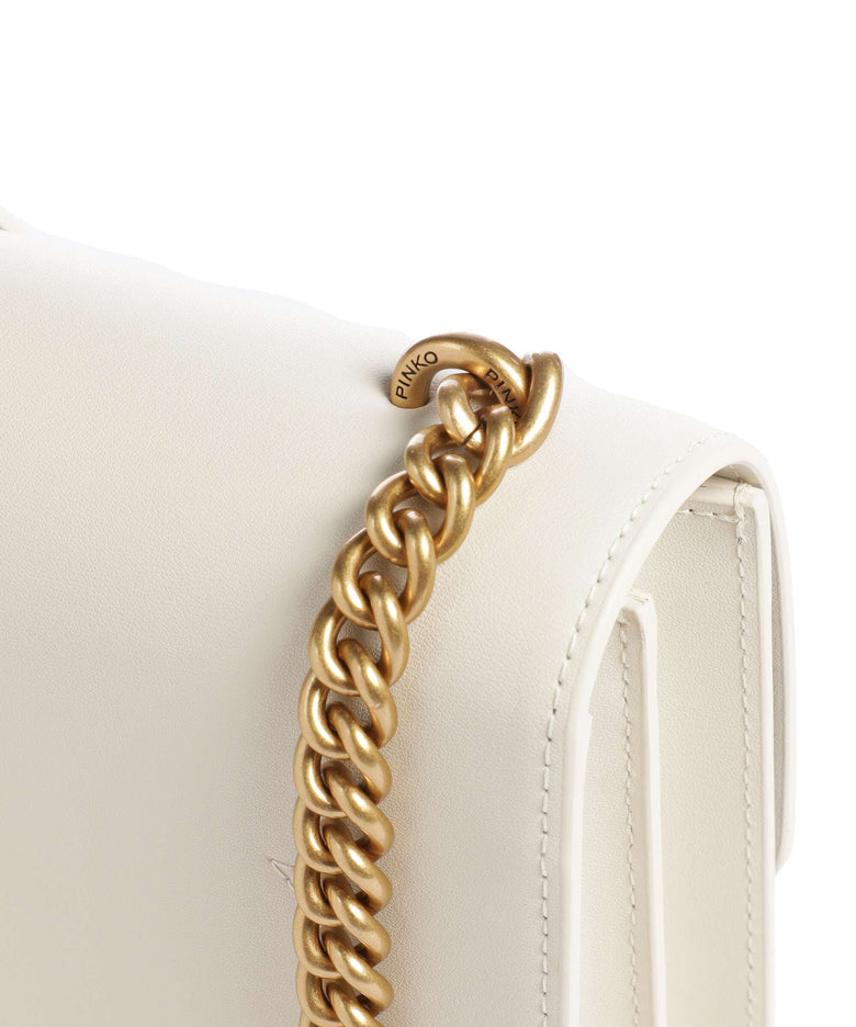 Pinko Love One Classic Crossbody bag bianco seta/antique gold