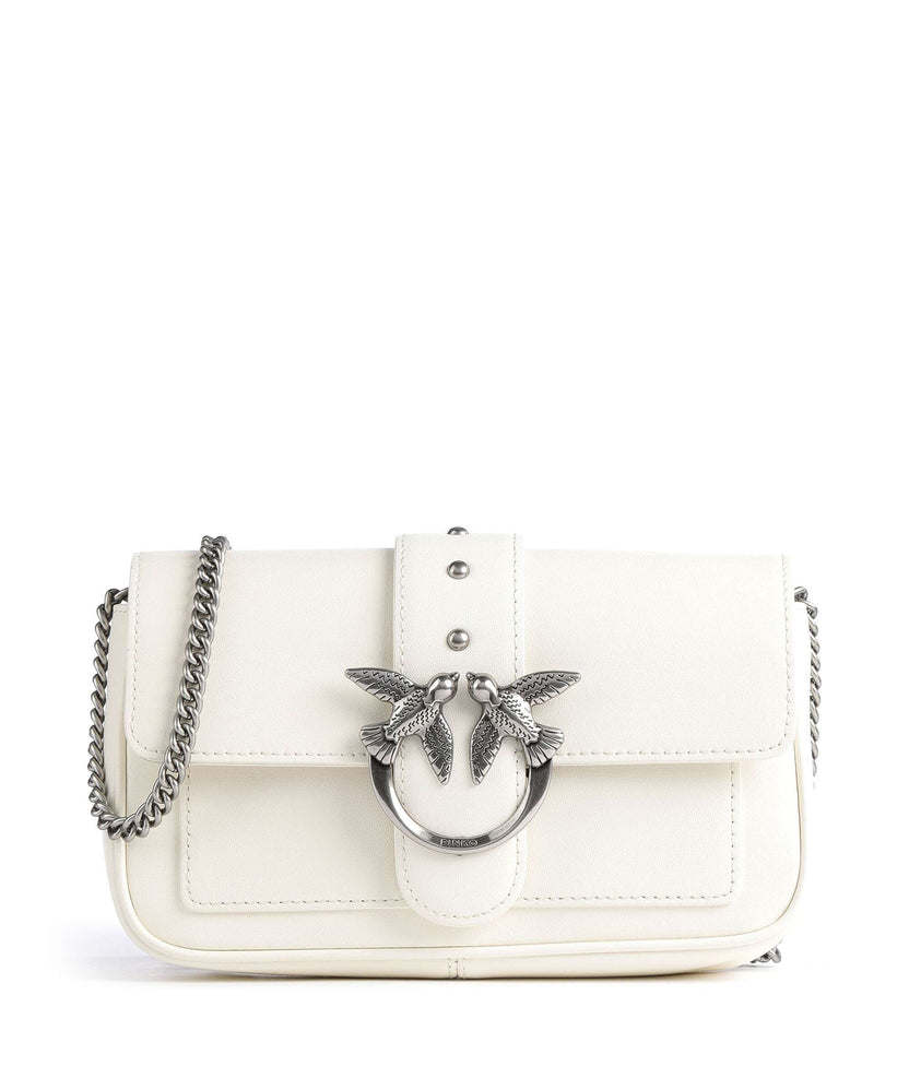 Pinko Love One Pocket Wallet bianco seta/old silver