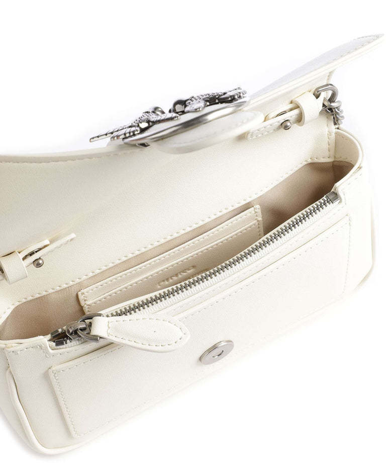 Pinko Love One Pocket Wallet bianco seta/old silver