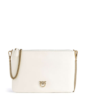 Pinko Flat Classic Umhängetasche bianco seta/antique gold
