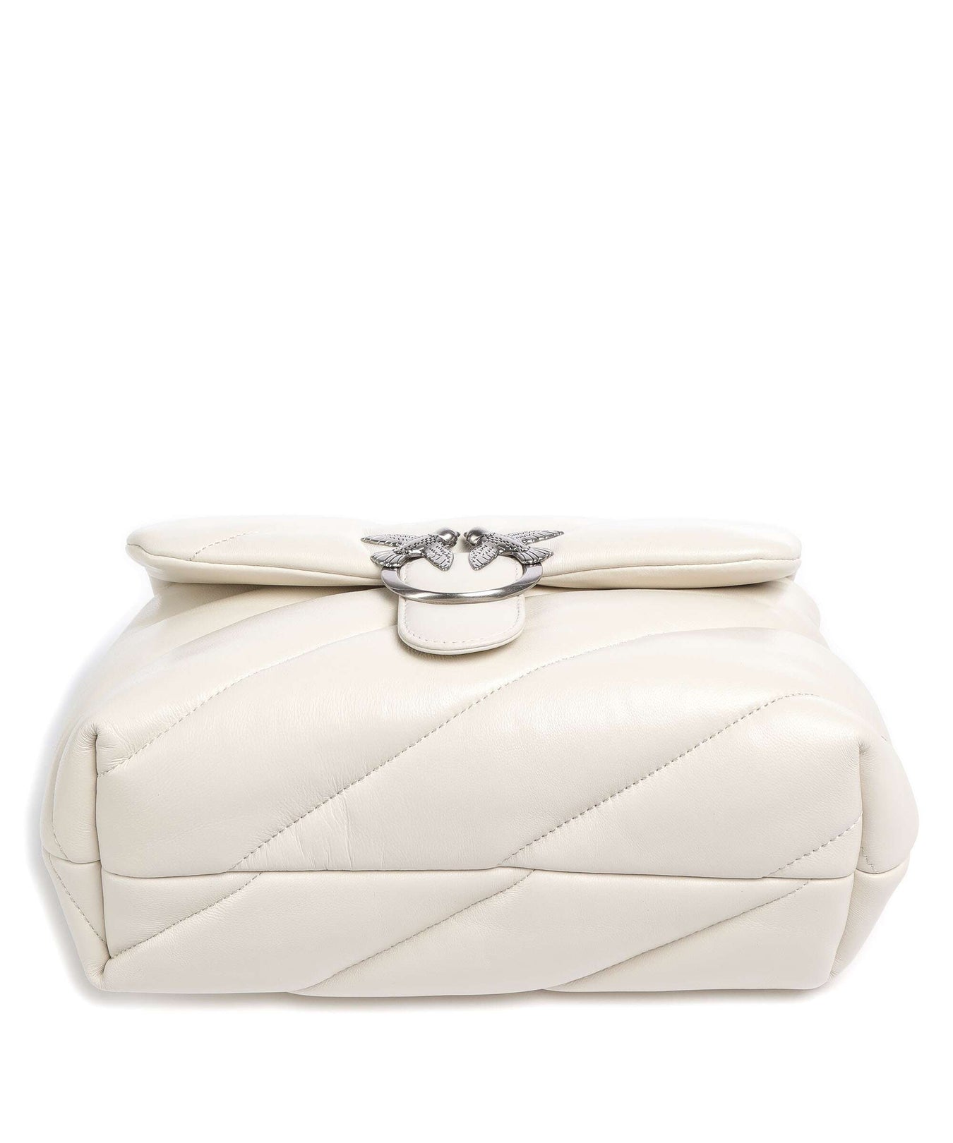 Pinko Love Puff Classic Shoulder bag bianco seta/old silver
