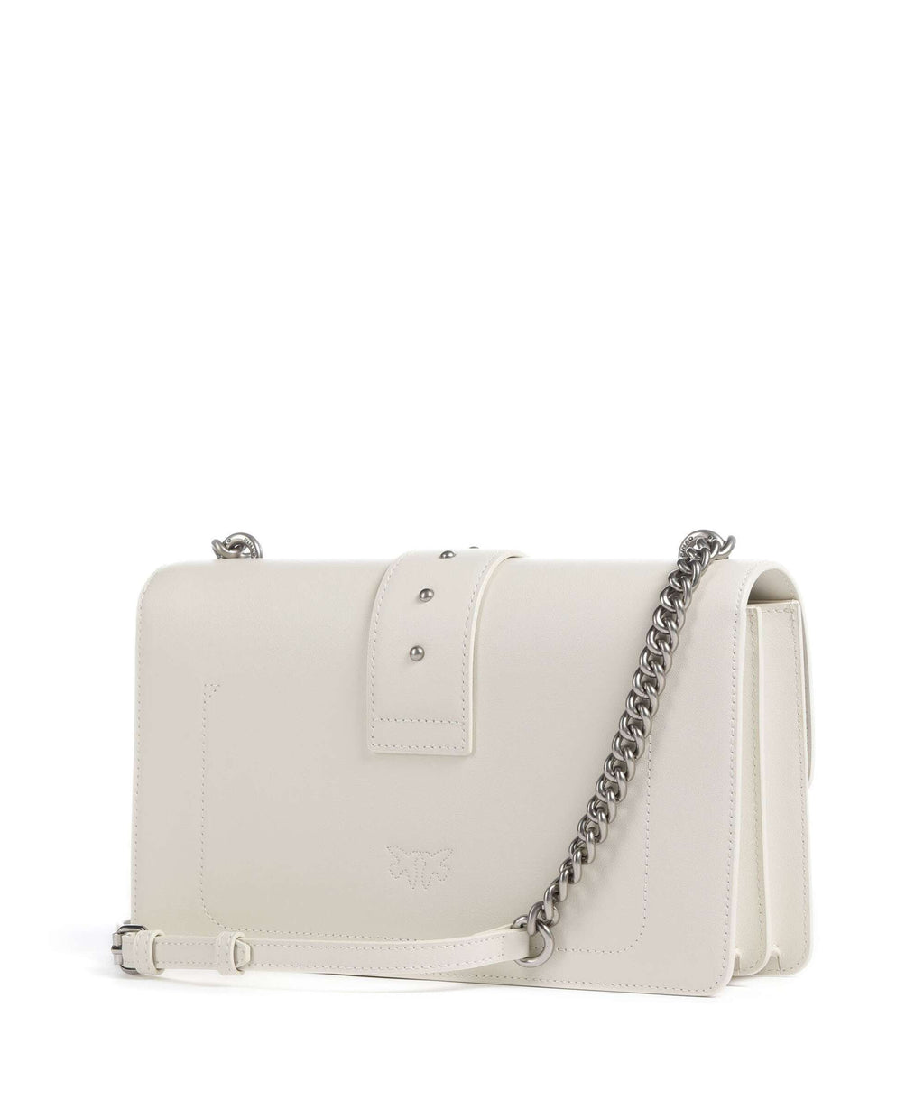 Pinko Love One Classic Crossbody bag bianco seta/old silver